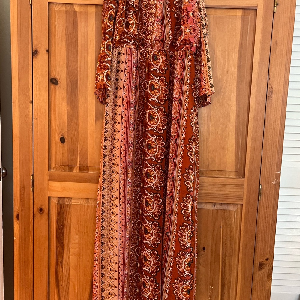 Sexy As U Wish Bohemian Dress in Red and Orange